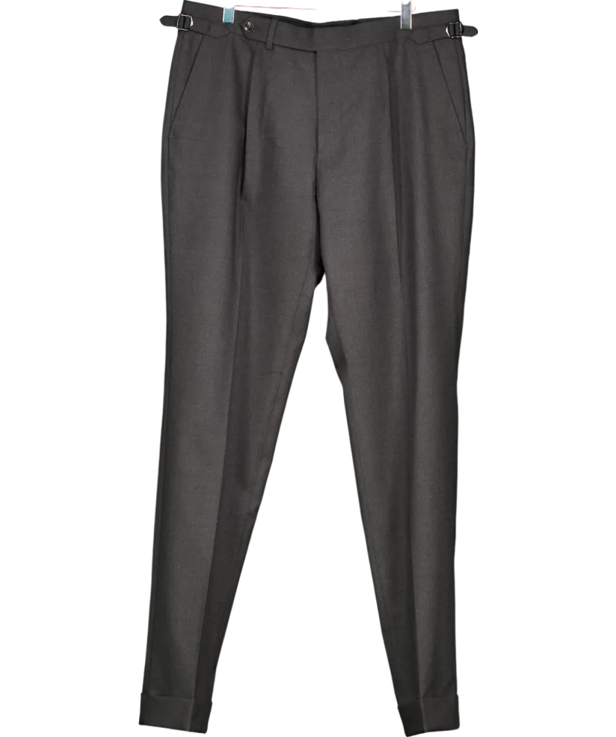 SuitSupply Dark Grey Slim Leg Tapered Trousers SZ42 W36
