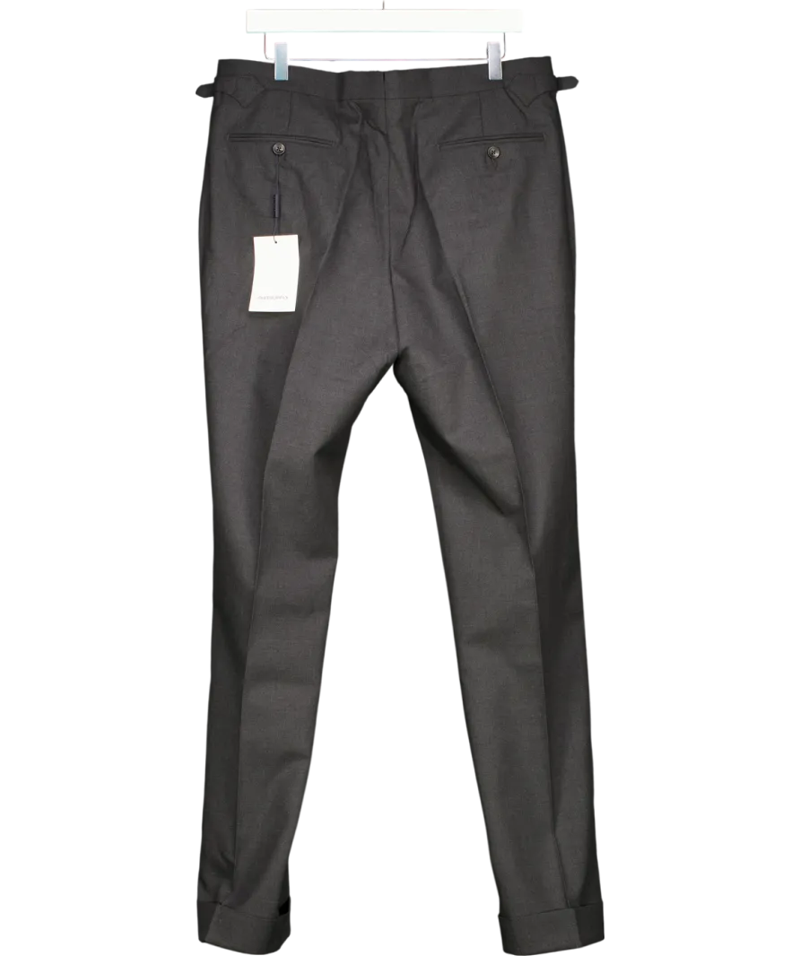 SuitSupply Dark Grey Slim Leg Tapered Trousers SZ42 W36