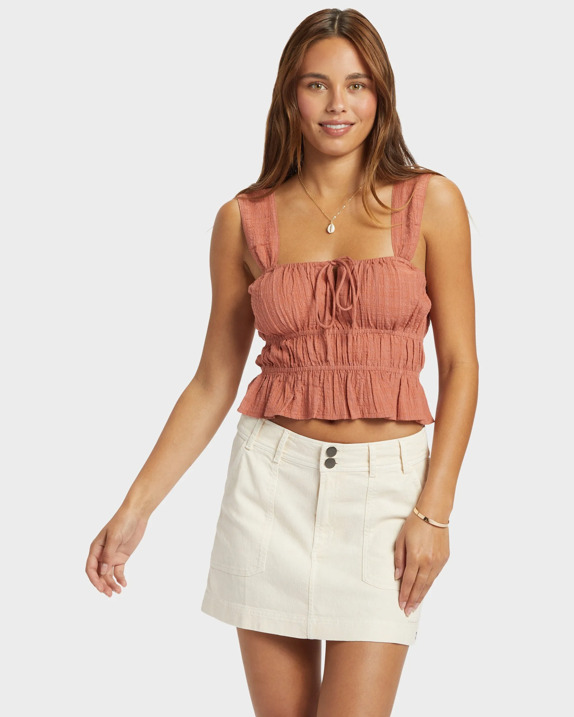 Womens Sunset Mist Cropped Vest Top